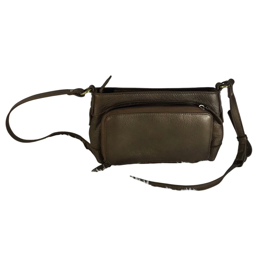 Coldwater Creek Gold Pebbled Leather Wallet Crossbody Bag/Purse